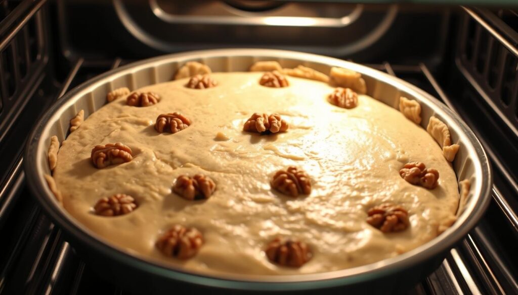 Ciasto wiewiórka w trakcie pieczenia w piekarniku Ciasto wiewiórka w trakcie pieczenia w piekarniku