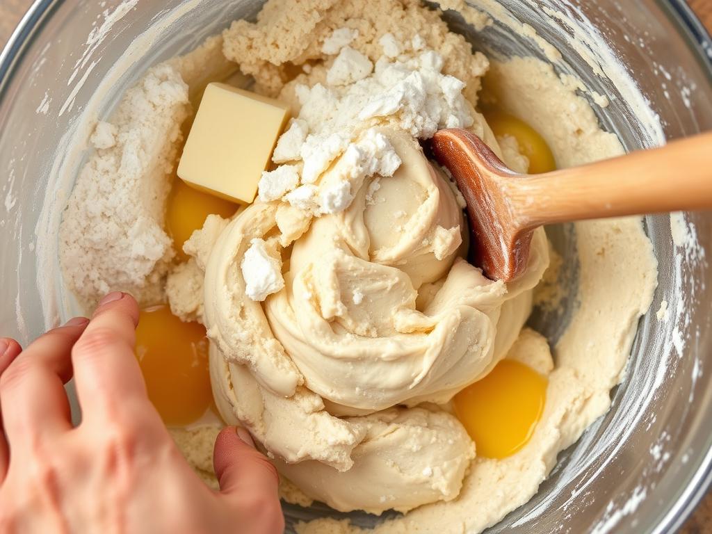 Proces przygotowania ciasta podstawowego do ciasta wiewiórka Proces przygotowania ciasta podstawowego do ciasta wiewiórka