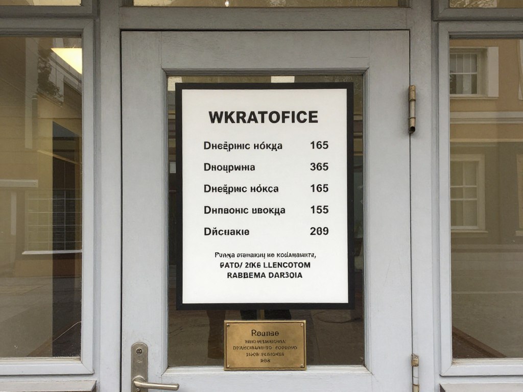 Biuro parafialne z informacją o godzinach otwarcia i przyjmowania interesantów