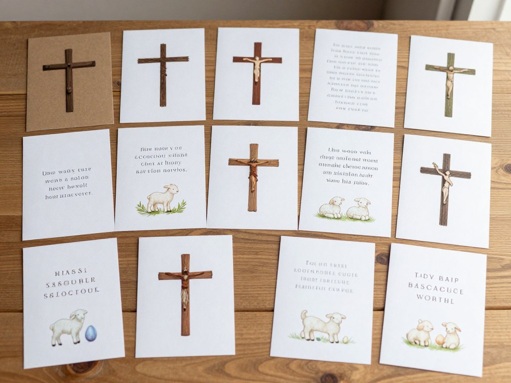 Kartki na Wielką Sobotę z motywami religijnymi