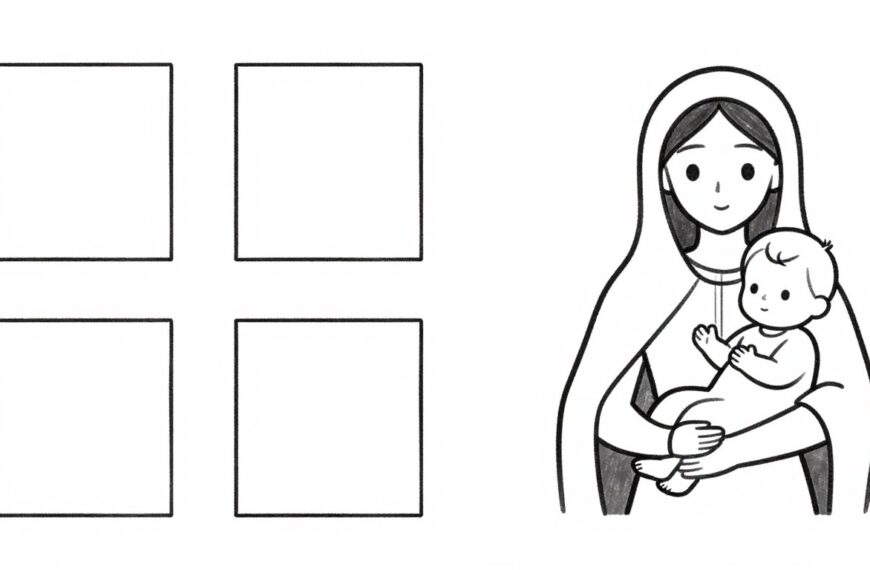 Łatwy rysunek Maryi i Jezusa krok po kroku dla początkujących