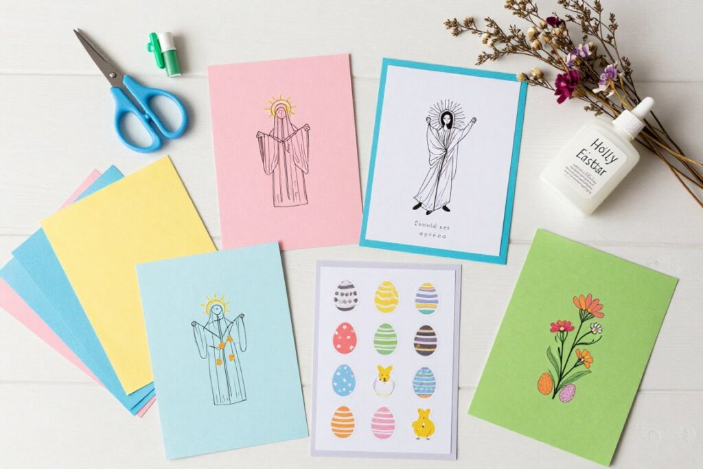 Materiały do samodzielnego wykonania kartki na Wielką Sobotę