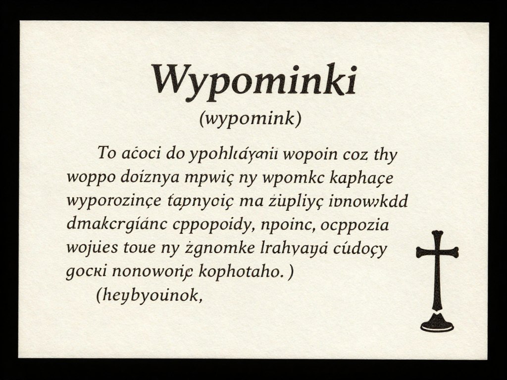 Wzór wypominek za dusze zmarłych z przykładowym tekstem