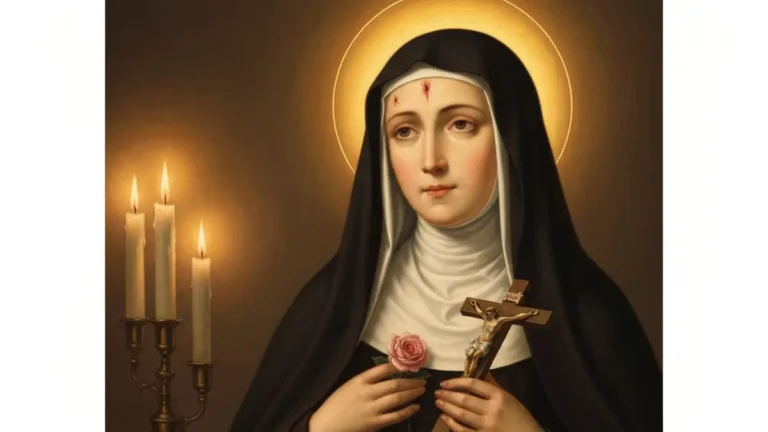 Święta Rita z Cascii - patronka spraw beznadziejnych, obraz w stylu klasycznego malarstwa religijnego